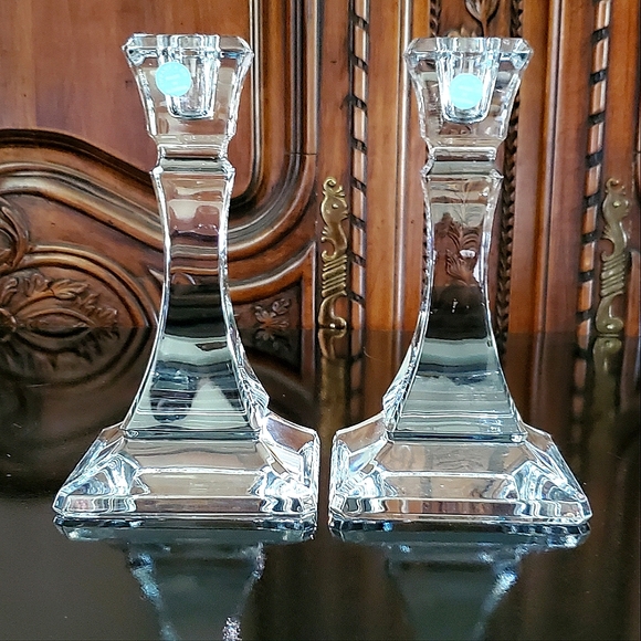 Tiffany & Co. Accents Pair Tiffany Co 7 Lead Crystal Candlesticks